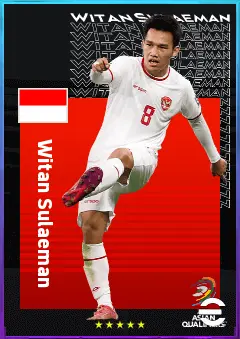 Witan Sulaeman eFootball 2026 player card, 75 OVR RMF