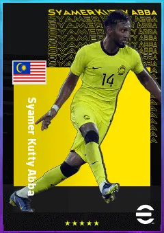 Syamer Kutty Abba eFootball 2026 player card, 72 OVR DMF