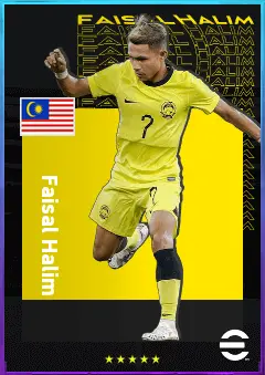 Faisal Halim eFootball 2026 player card, 75 OVR LMF