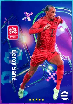 Leroy Sané eFootball 2026 player card, 83 OVR RWF