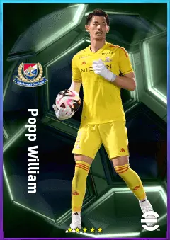 Popp William eFootball 2026 player card, 76 OVR GK