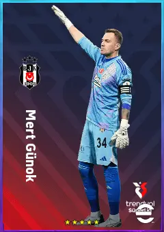 Mert Günok eFootball 2026 player card, 81 OVR GK