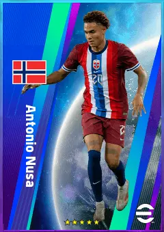 Antonio Nusa eFootball 2026 player card, 80 OVR LWF