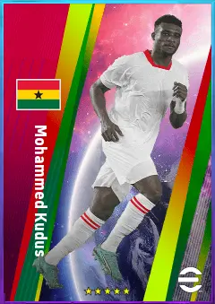 Mohammed Kudus eFootball 2026 player card, 83 OVR RMF