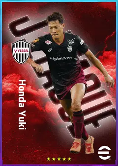 Honda Yuki eFootball 2026 player card, 77 OVR CB
