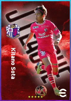 Kitano Sota eFootball 2026 player card, 76 OVR RWF