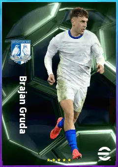 Brajan Gruda eFootball 2026 player card, 81 OVR AMF