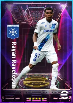 Rayan Raveloson eFootball 2026 player card, 77 OVR DMF