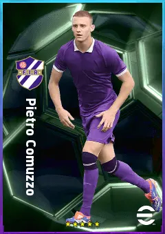 Pietro Comuzzo eFootball 2026 player card, 77 OVR CB