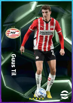 Guus Til eFootball 2026 player card, 80 OVR AMF