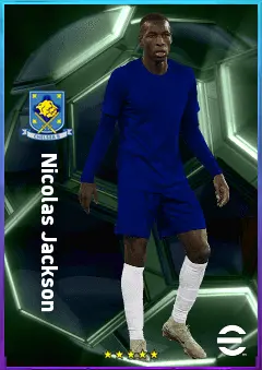 Nicolas Jackson eFootball 2026 player card, 81 OVR CF