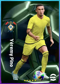 Yéremy Pino eFootball 2026 player card, 83 OVR RMF