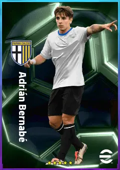 Adrián Bernabé eFootball 2026 player card, 80 OVR CMF