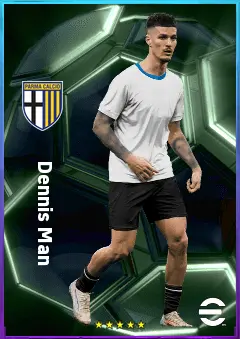 Dennis Man eFootball 2026 player card, 79 OVR RWF