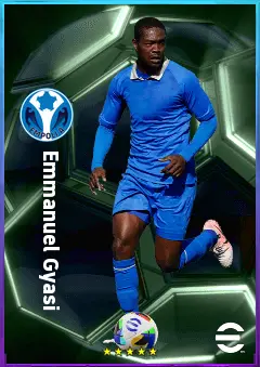 Emmanuel Gyasi eFootball 2026 player card, 78 OVR LWF
