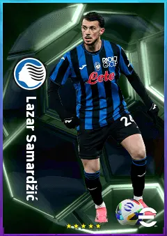 Lazar Samardžić eFootball 2026 player card, 82 OVR AMF