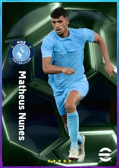 Matheus Nunes eFootball 2026 player card, 82 OVR CMF
