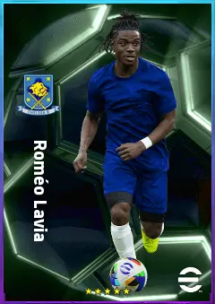 Roméo Lavia eFootball 2026 player card, 82 OVR DMF