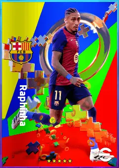 Raphinha eFootball 2026 player card, 82 OVR LMF