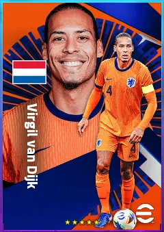 Virgil van Dijk eFootball 2026 player card, 84 OVR CB