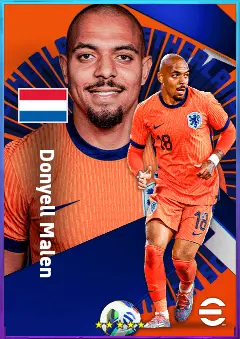 Donyell Malen eFootball 2026 player card, 82 OVR RWF