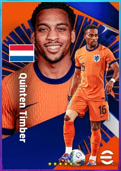 Quinten Timber eFootball 2026 player card, 81 OVR CMF