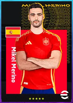 Mikel Merino eFootball 2026 player card, 83 OVR CMF