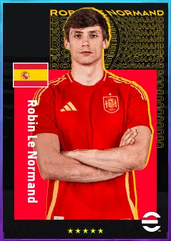 Robin Le Normand eFootball 2026 player card, 82 OVR CB