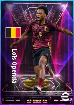 Loïs Openda eFootball 2026 player card, 82 OVR CF