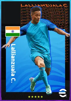 Lallianzuala C. eFootball 2026 player card, 76 OVR RWF