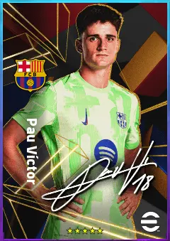 Pau Víctor eFootball 2026 player card, 77 OVR CMF