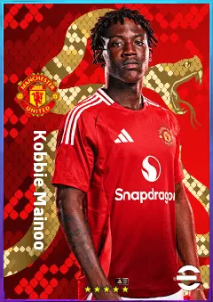 Kobbie Mainoo eFootball 2026 player card, 83 OVR CMF