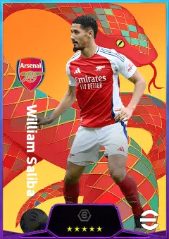 William Saliba eFootball 2026 player card, 85 OVR CB