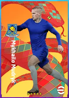 Mykhailo Mudryk eFootball 2026 player card, 81 OVR LWF