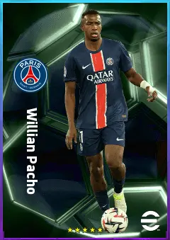 Willian Pacho eFootball 2026 player card, 82 OVR CB