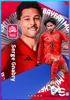Serge Gnabry eFootball 2026 player card, 83 OVR LWF