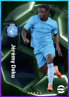 Jérémy Doku eFootball 2026 player card, 83 OVR LWF