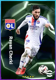 Rayan Cherki eFootball 2026 player card, 80 OVR AMF