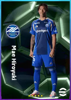 Mae Hiroyuki eFootball 2026 player card, 77 OVR CMF