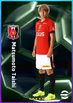 Matsumoto Taishi eFootball 2026 player card, 76 OVR CMF
