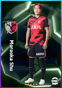 Morooka Shu eFootball 2026 player card, 76 OVR RWF