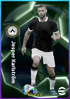Jesper Karlström eFootball 2026 player card, 78 OVR DMF