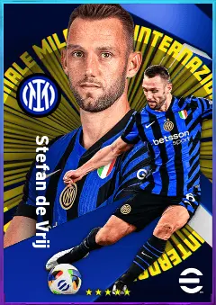 Stefan de Vrij eFootball 2026 player card, 82 OVR CB