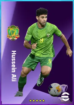 Hussein Ali eFootball 2026 player card, 76 OVR RWF