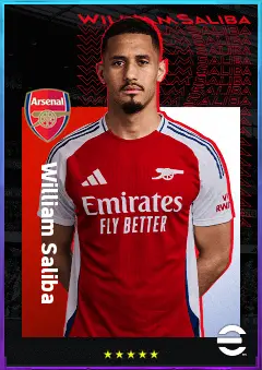 William Saliba eFootball 2026 player card, 84 OVR CB