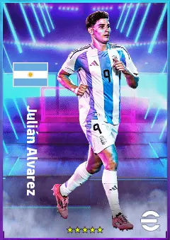 Julián Alvarez eFootball 2026 player card, 84 OVR CF