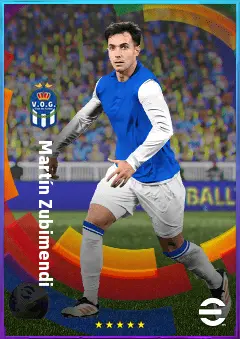 Martín Zubimendi eFootball 2026 player card, 83 OVR DMF