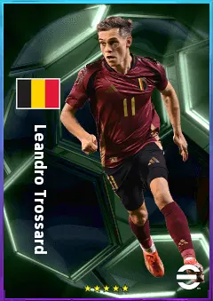 Leandro Trossard eFootball 2026 player card, 83 OVR LWF