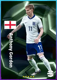 Anthony Gordon eFootball 2026 player card, 83 OVR LWF