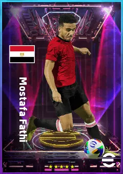 Mostafa Fathi eFootball 2026 player card, 78 OVR RWF